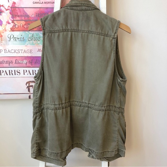 Max Jeans Military Green Utility Vest Tencel Women's Size XS Granolacore - Picture 6 of 8